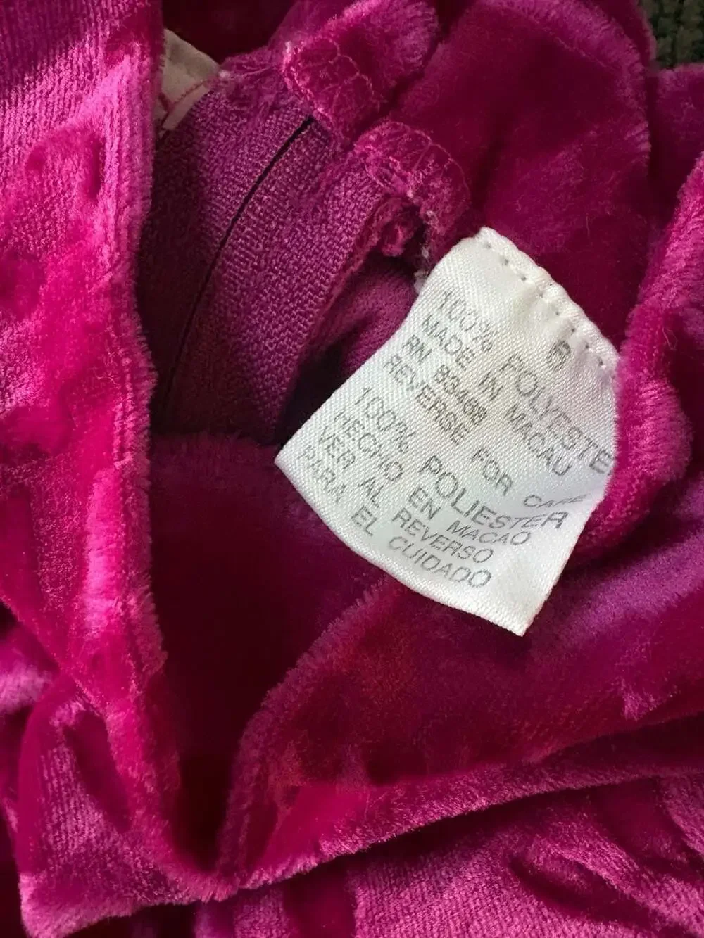 Vintage Basic Image Girls Magenta Floral Velvet Dress with Chain Belt Size 6